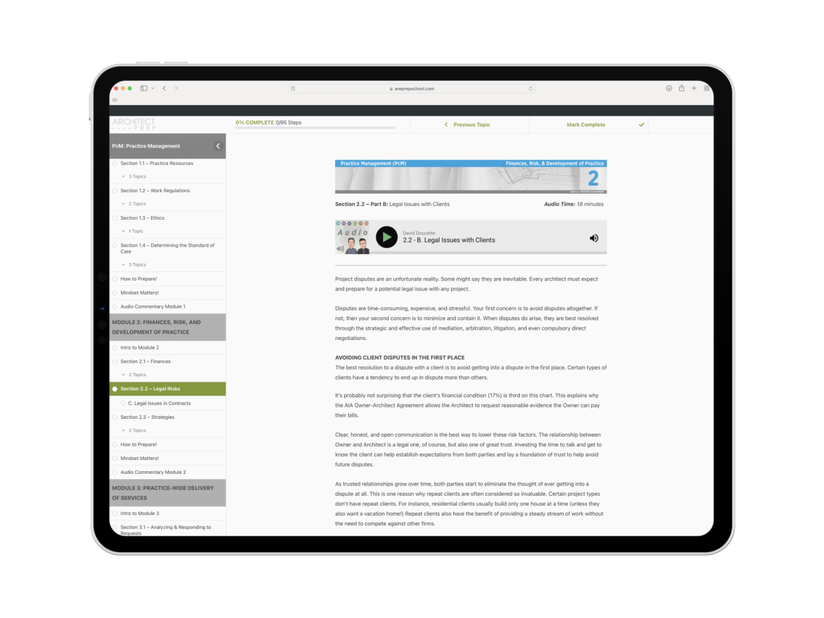 Practice Management (PcM) ARE Study Package Architect Exam Prep